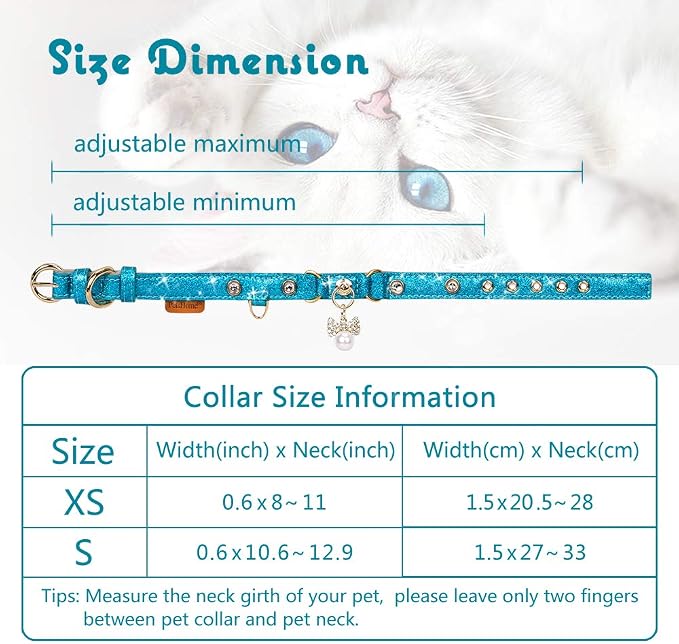 PetsHome Cat Collar, Dog Collar, PU Leather Adjustable Pet Collar - Image 7