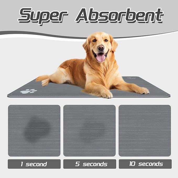 Le courant Dog Cat Feeding Mat, Rapid Absorbent Pet Mat, Bone Shaped Placemat - Image 2