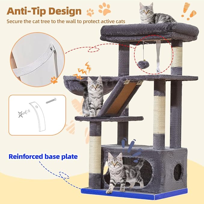 Taoqimiao Cat Tree, 38.5-Inch Cat Tower - Image 6