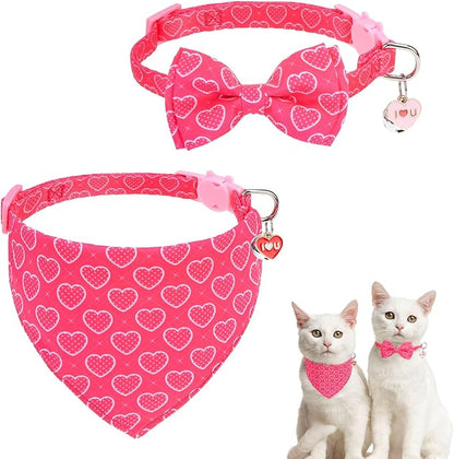 SCENEREAL Valentine's Day Cat Bandana Collars by SCENEREAL