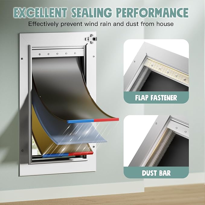 3-Flap Insulated Aluminum Dog Door - Image 2