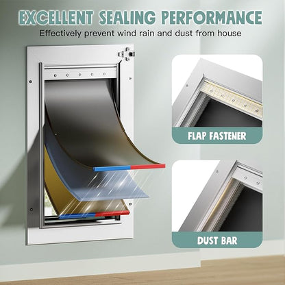 3-Flap Insulated Aluminum Dog Door - Image 2