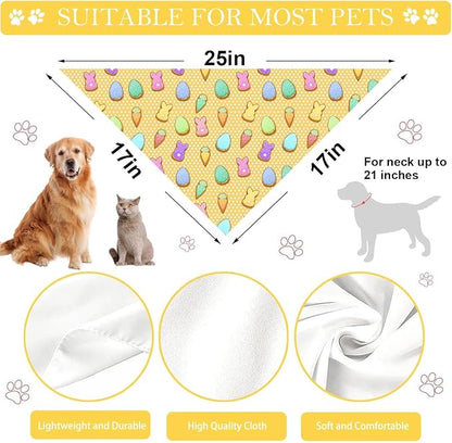 Easter Dog Bandana, 2 Pack Adjustable Holiday Party Pets Rabbit Easter Egg - Image 3