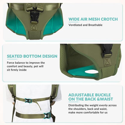 Lukovee Dog Backpack Carrier, Legs Out Easy-fit Dog Front Carrier - Image 5