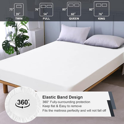 Twin XL Mattress Protector Waterproof, Fitted Sheet Style Breathable Mattress - Image 5