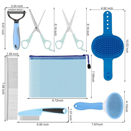 Pet Grooming Kit with Pet Shedding Slicker Brush, Bath Massage - Image 2