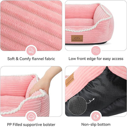 Cat Dog Bed for Pets, Rectangle Pet Bed Gift for Puppy and Kitten, Machine - Image 5