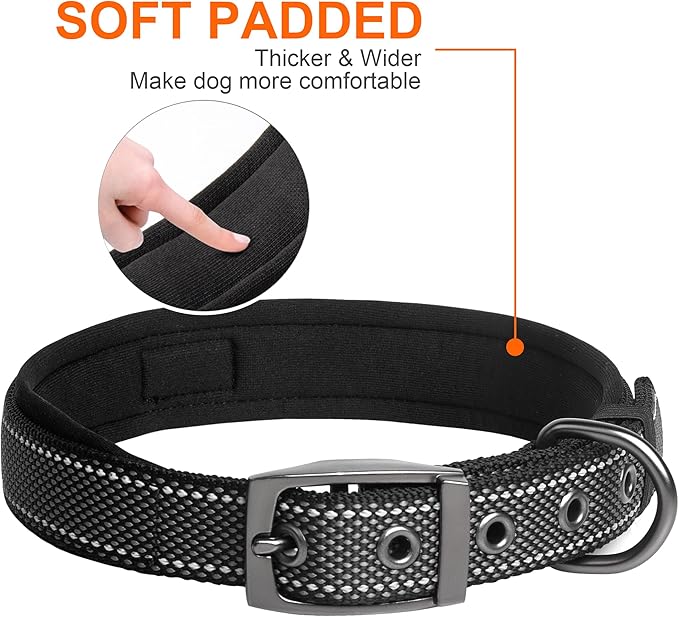 Fida Heavy Duty Dog Collar, Ultra Comfortable Soft Neoprene Padded, Adjustable - Image 4