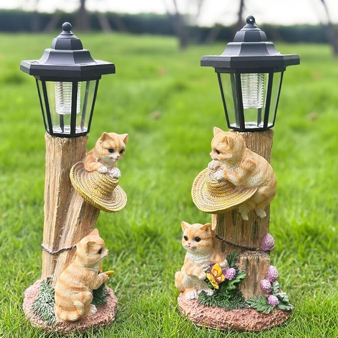 Solar Cat Outdoor Statue, Garden Statue - Image 7