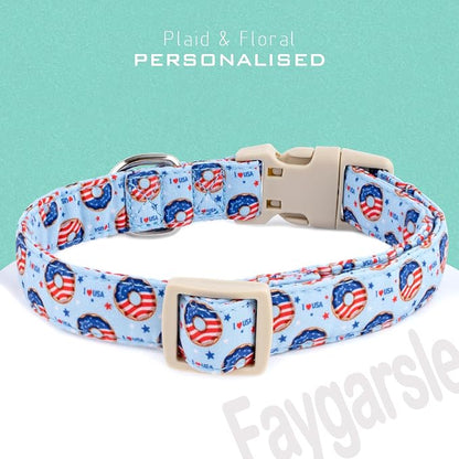 Faygarsle Patriotic Dog Collar, 4th of July Design, American Flag Pattern - Image 2