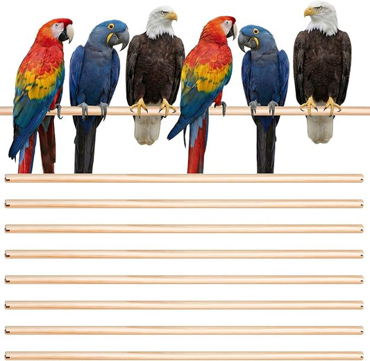 Sintuff 8 Pcs Bird Perches for Cage Accessories, Wooden Perch Rods Replacement by Sintuff