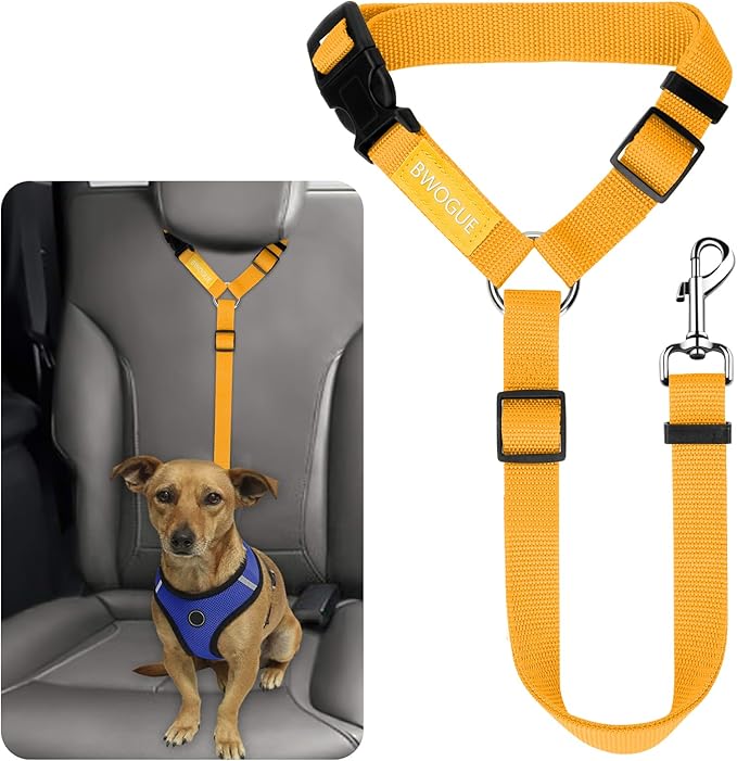 BWOGUE Pet Dog Cat Seat Belts, Car Headrest Restraint Adjustable Safety Leads by BWOGUEPetHome