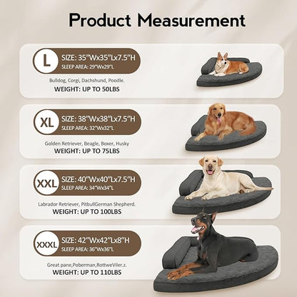 Large Orthopedic Dog Bed with Sides Big Dog Beds with Removable Washable Cover - Image 6