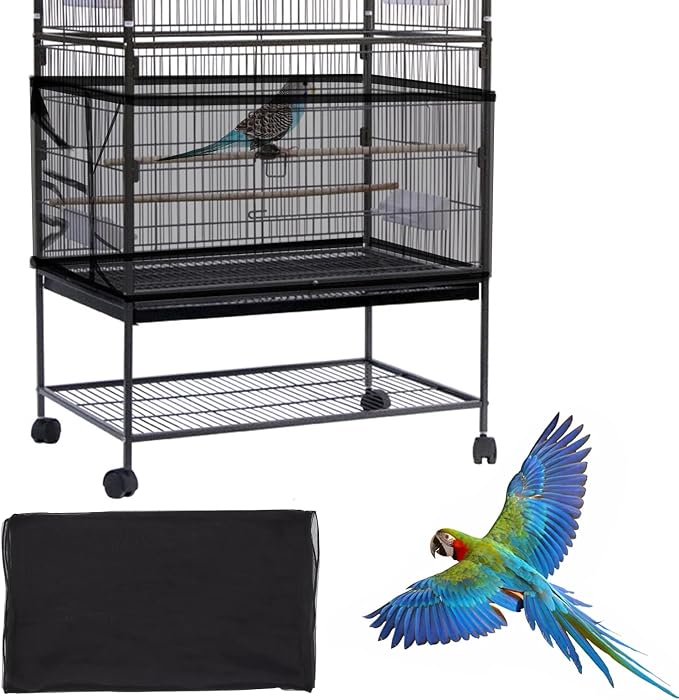 Daoeny Large Bird Cage Cover, Bird Cage Seed Catcher, Adjustable Soft Airy by Daoeny