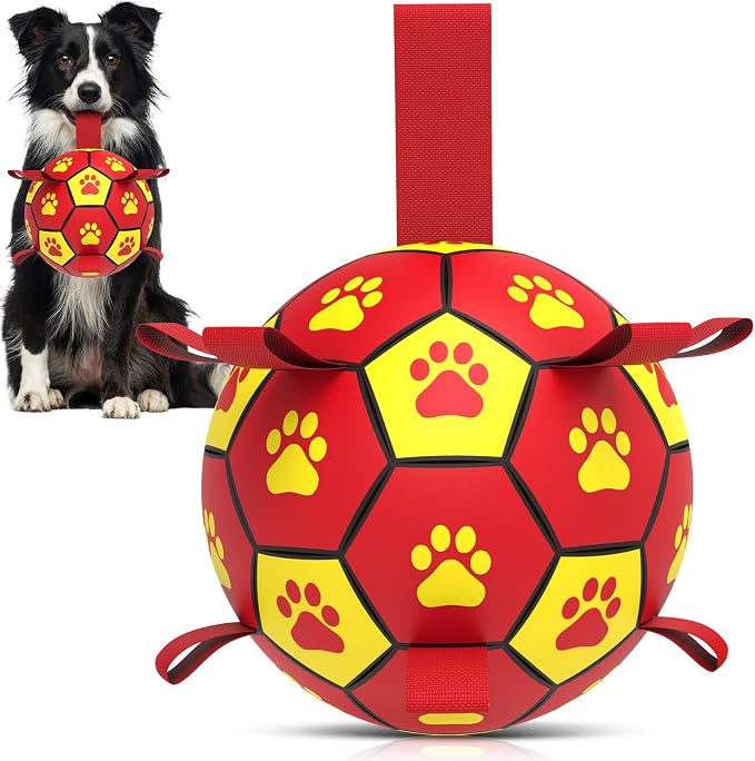 QDAN Dog Toy Balls, Dog Soccer Ball by QDAN