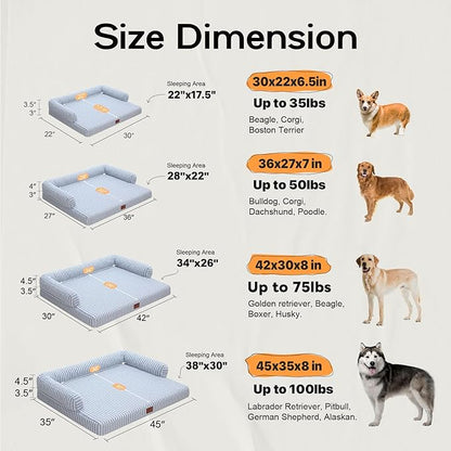 Large Dog Bed Orthopedic Washable Dog Beds Bolster - Image 3