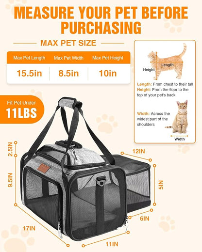 PETUX Top and Side Expandable Pet Carrier - Image 4