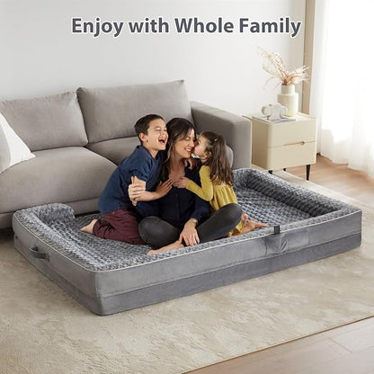 WNPETHOME Human Dog Beds for People Adults, Washable Faux Fur Nap Bed Adult - Image 4