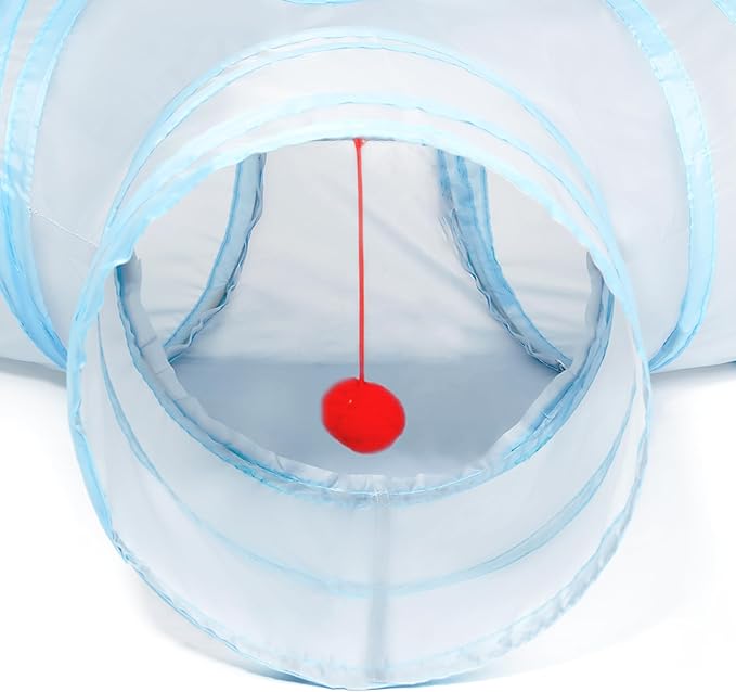 Tempcore Pet Cat Tunnel Collapsible Toy, 3-Way Kitty Tunnel - Image 7