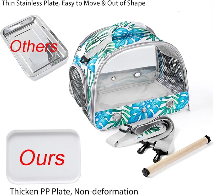 Small Bird Carrier Cage with Standing Perch & Tray Portable & Breathable Pet - Image 4