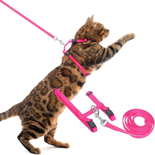 PUPTECK Adjustable Cat Harness and Leash Set Escape Proof Kitten Strap Collar by PUPTECK