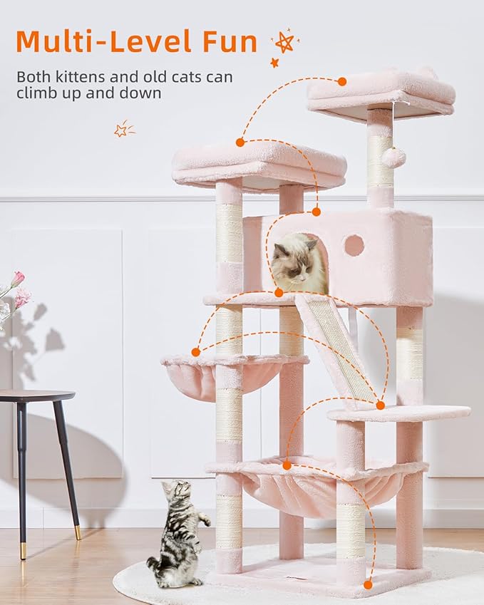 Taoqimiao Cat Tree 57.5-Inch, Cat Tower - Image 3