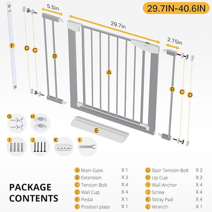 Cumbor 29.7"-40.6" Baby Gate for Stairs, Mom's Choice Awards Winner-Dog Gates - Image 9