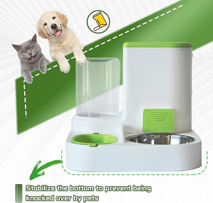 2 in 1 Automatic Cat Feeder & Water Dispenser, Gravity Pet Feeder Stainless - Image 7