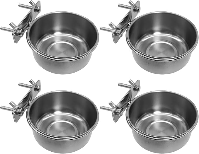 Tfwadmx 4 Pcs Stainless Steel Bird Bowls by Tfwadmx