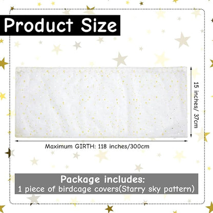 Shappy Large Bird Cage Cover, Bird Cage Seed Catcher, Adjustable Star Pattern - Image 2