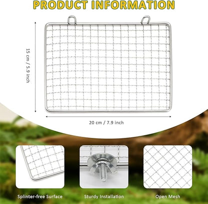 Stainless Steel Bird Perch for Cage, Open-Grid Easy Clean Parrot Perch Stand - Image 2