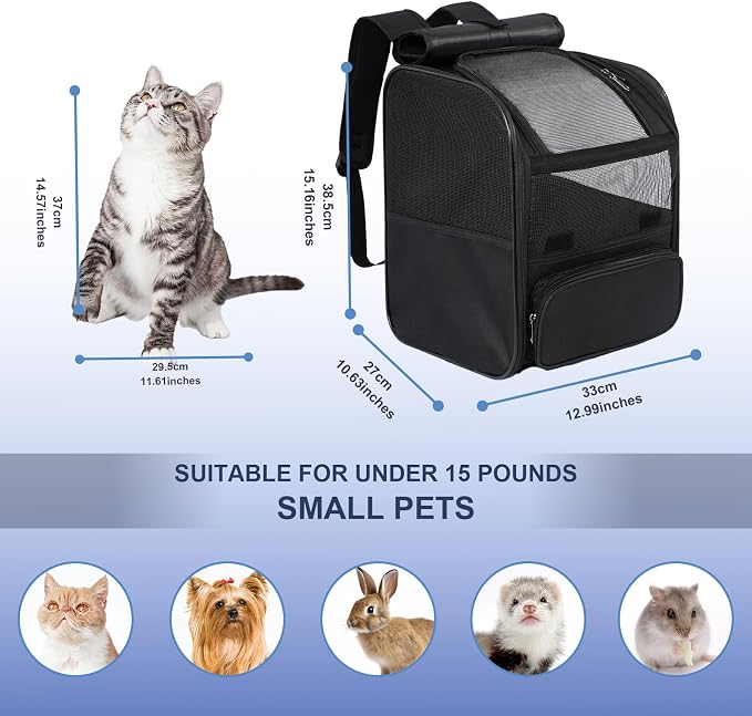 Pesen Cat Backpack Carrier, Breathable & Foldable Pet Carriers - Image 6