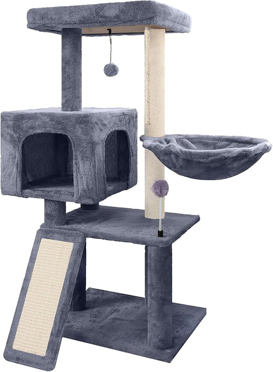 Cat Tree with Cat Condo and Hammock, Cat Tree with Scratching Posts and by Tuaoeef