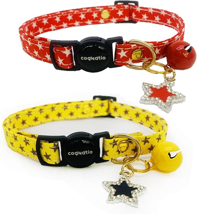 2 Pack Cotton Breakaway cat Collars by Cognatio