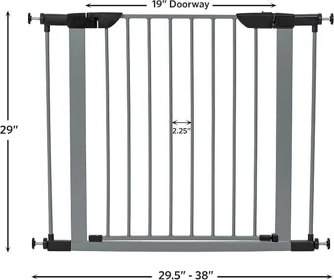 MidWest Homes for Pets 29-Inch High Walk-thru Pressure Mounted Gray Steel Dog - Image 8