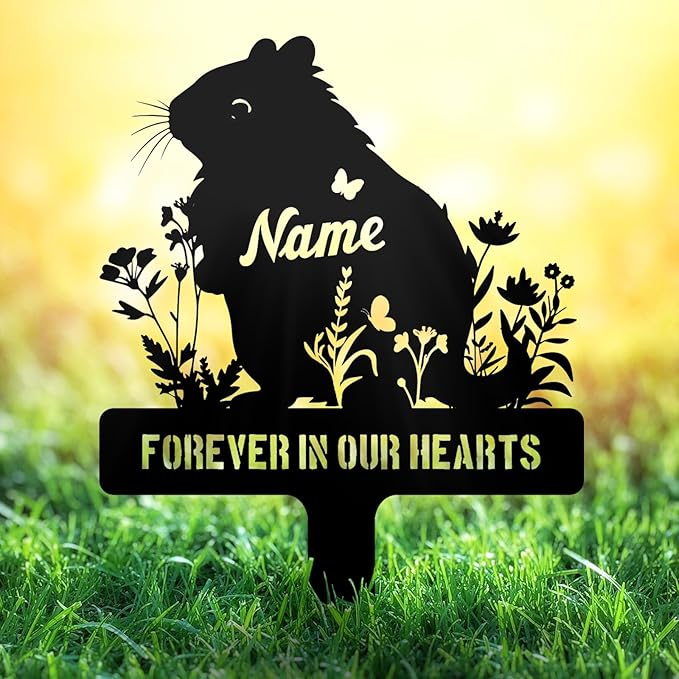 Custom Hamster Grave Marker Metal Memorial Stake by NIWAHO