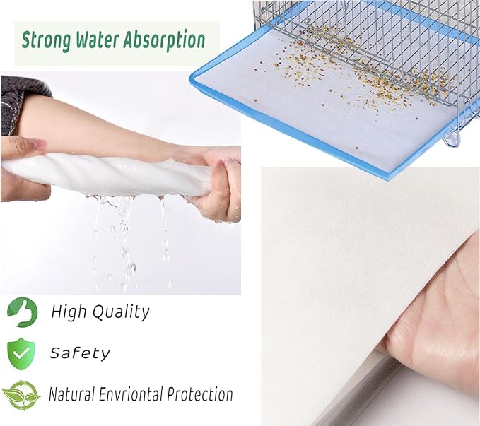 Bird Cage Liners-100PCS-11'' X 20''Disposable Non-WovenBird Cage Tray Liners - Image 4
