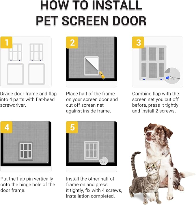 PETLESO Small Pet Door for Screen & Sliding Doors - Image 7