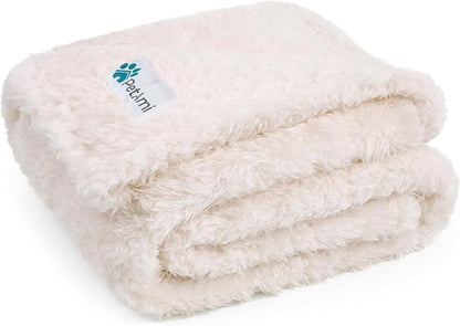 PetAmi Dog Blanket for Small Medium Dogs Beige, Fluffy Soft Puppy Blanket by PetAmi