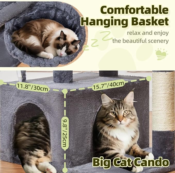 Taoqimiao MS043G Cat Tree, 32.2-Inch Cat Tower - Image 3