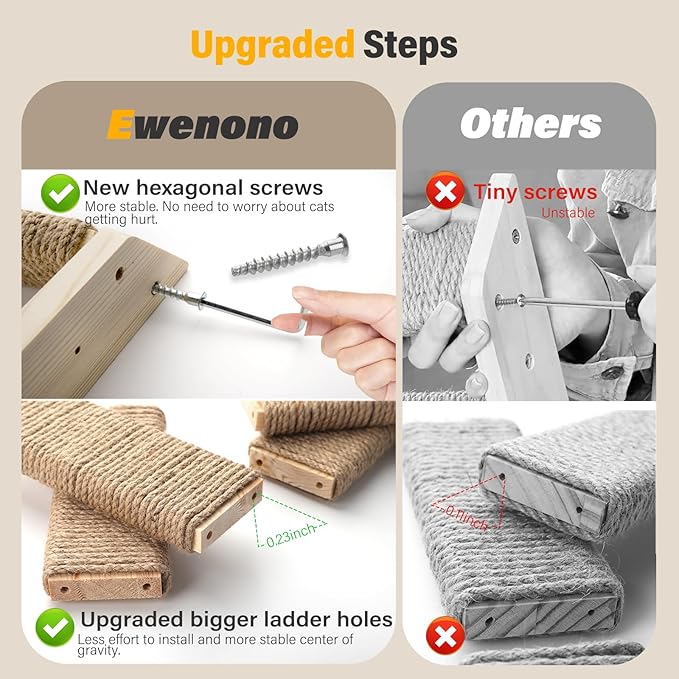 2 Pack 4 Steps Cat Wall Shelves and Stairs - Image 4