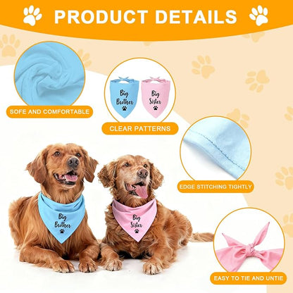 Big Sister and Big Brother Pet Dog Bandana, Triangle Scarf - Image 3