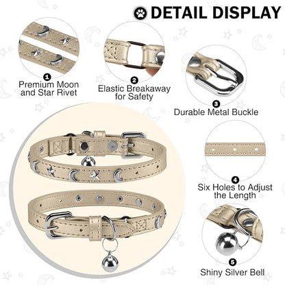 Leather Cat Collars for Boy Girl Cats - Image 2
