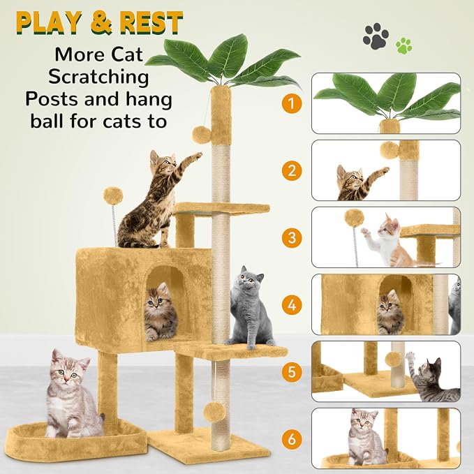 52in Multi-Level Cat Tower - Image 3