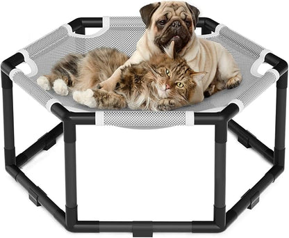 Tresbro Elevated Cat Hammock Bed, Hexagon Raised Cat Swing Bed by Tresbro