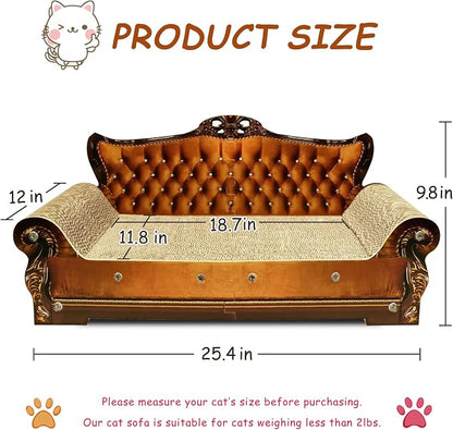 Luxury Cardboard Cat Scratcher Sofa Bed, Couch Shaped Scratching Board - Image 3