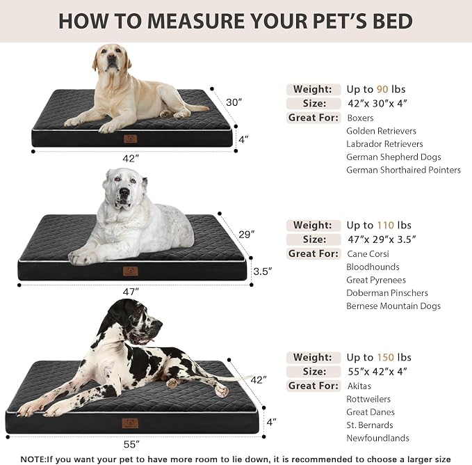 WNPETHOME Orthopedic Big Dog Beds Large Sized Dog, Waterproof Extra Large Dogs - Image 6