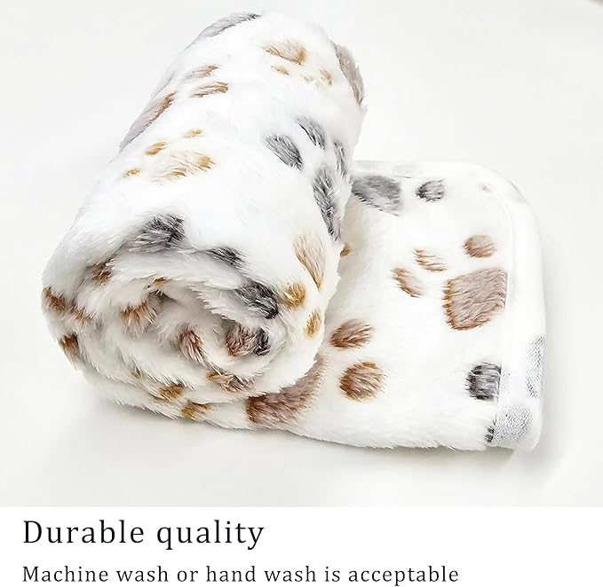 1 Pack 3 Blankets Super Soft Fluffy Premium Fleece Pet Blanket Flannel Paw - Image 6