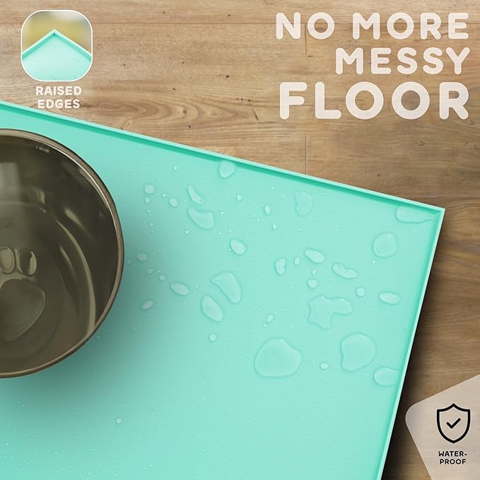 Dog Food Mat - 28x18 Raised Edges Dogs Mat - Image 5
