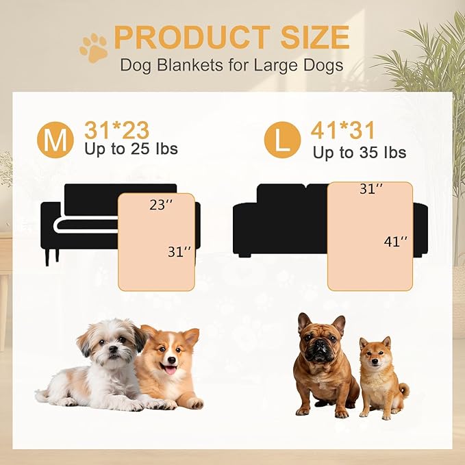 Dog Blankets 3 Pack for Large Medium Pet Cat, Soft Fuzzy Washable Blanket - Image 6